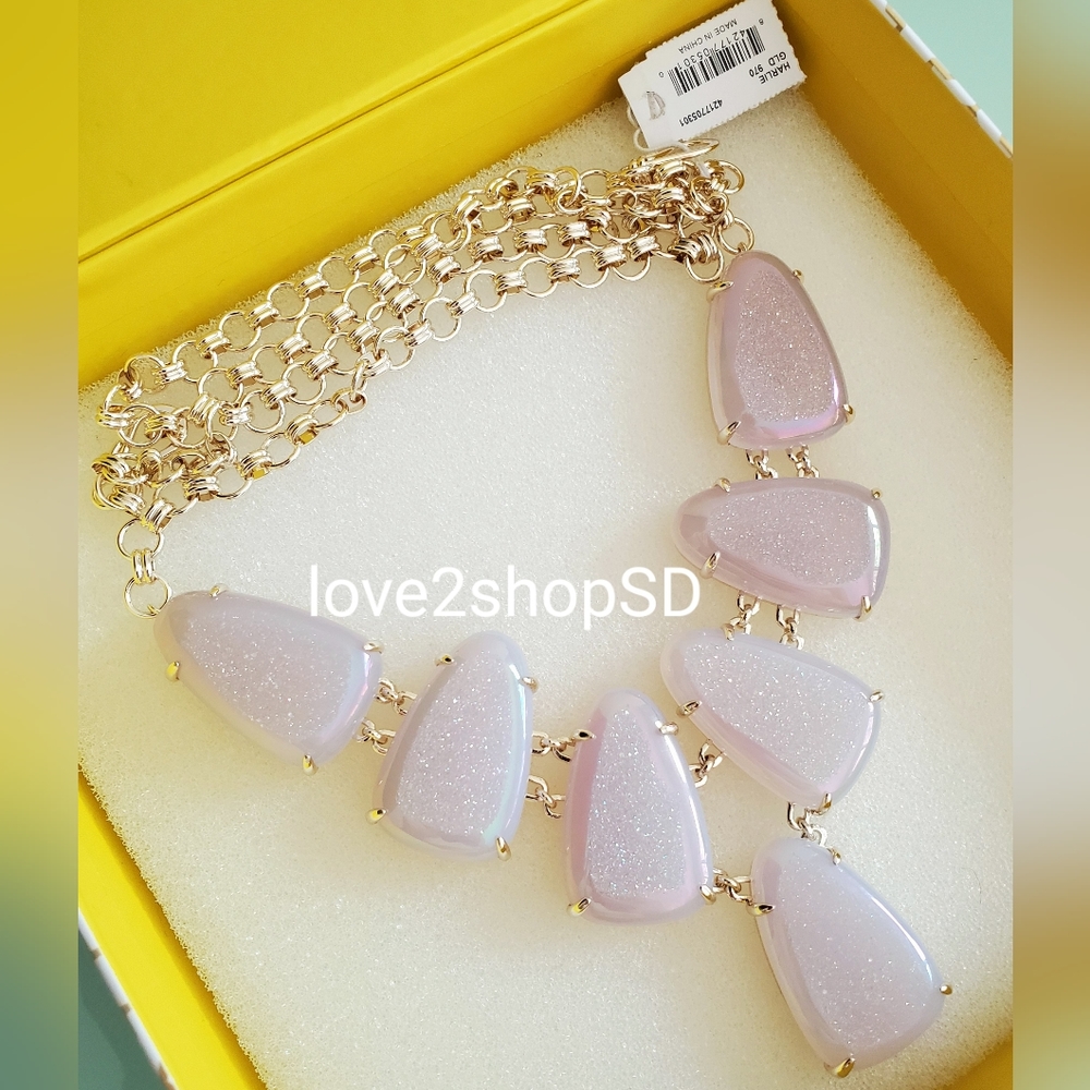Kendra Scott Iridescent Drusy Harlie Necklace Texas Exclusive RARE NWT